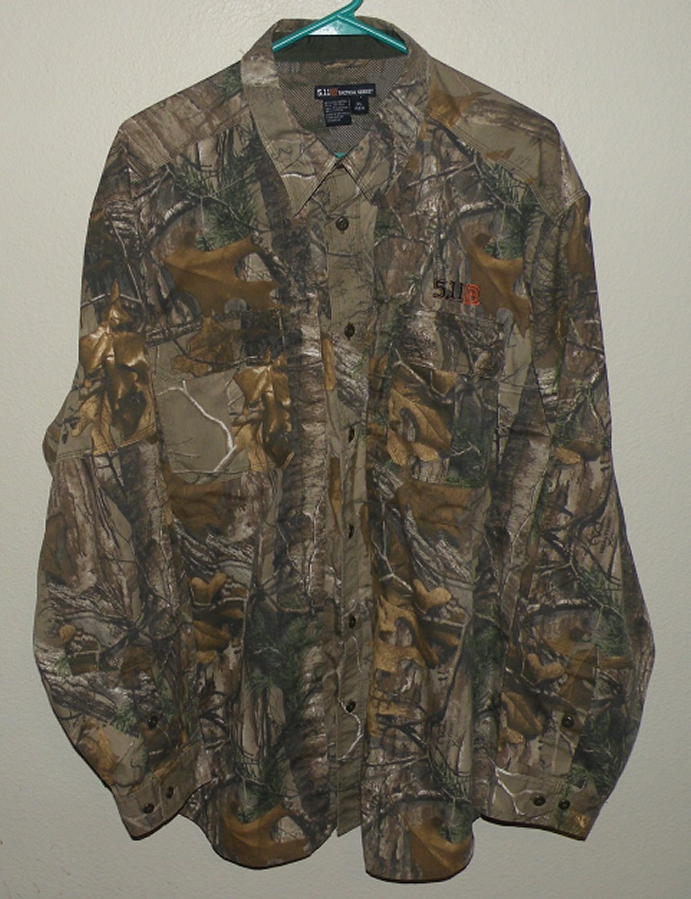 5.11 Tactical Series Men's XL LS Button Vented Shirt Realtree Xtra Camo